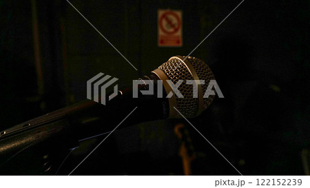 microphone placed on its stand 122152239