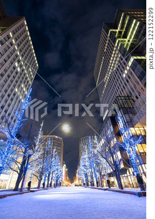 冬の札幌　北3条広場 (アカプラ)のイルミネーション　旧道庁（赤レンガ庁舎）前　 北海道札幌市 122152299