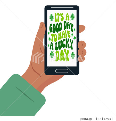 Phone Screen Text. Illustration for St. Patrick's Day 122152931