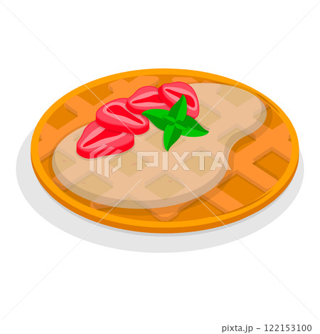 3D Isometric Flat Vector Illustration of Homemade Pastry, Assorted Belgian Waffles with Fresh Berries, Cream, and Icecream. Item 11 3D Isometric Flat Vector Illustration of Homemade Pastry, Assorted Belgian Waffles with Fresh Berries, Cream, and Icecream. Item 11 122153100