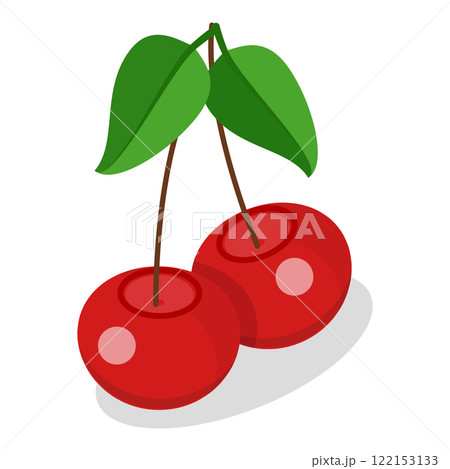 3D Isometric Flat Vector Set of Fruits, Tasty and Healthy Nutrition. Item 1 122153133