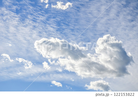 White clouds in a bright blue sky. The beauty of the nature White clouds in a bright blue sky. The beauty of the nature 122153822