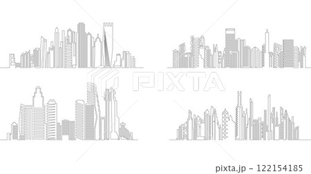 Continuous line drawing of house and residential building concept Continuous line drawing of house and residential building concept 122154185