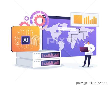 AI-Supported Predictive Modeling abstract concept vector illustration. 122154367