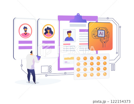 AI-Driven Market Research abstract concept vector illustration. AI-Driven Market Research abstract concept vector illustration. 122154373