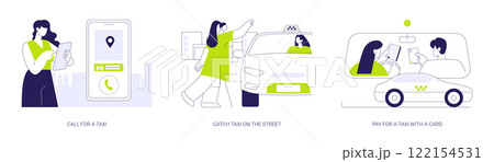 Taxi services abstract concept vector illustrations. 122154531