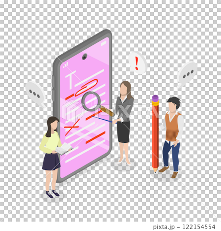 3D Isometric Flat Illustration of English Grammar Examination, Correct Language Linguistics Knowledge 3D Isometric Flat Illustration of English Grammar Examination, Correct Language Linguistics Knowledge 122154554