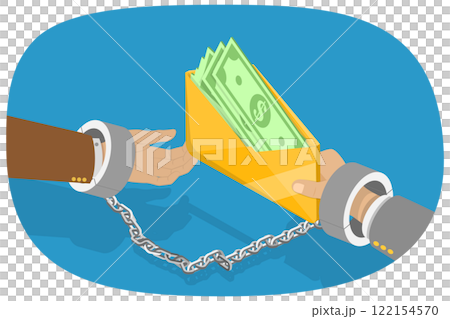 3D Isometric Flat  Illustration of Financial Crimes, Anti Corruption Concept 122154570