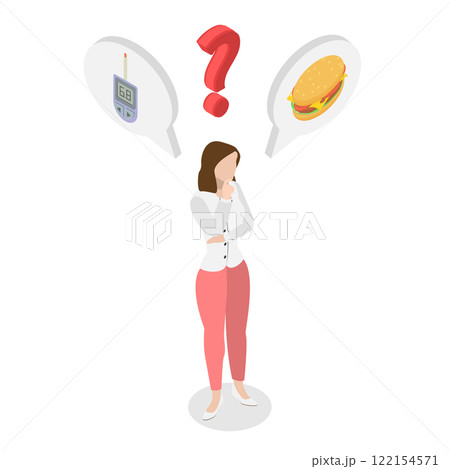 3D Isometric Flat Illustration of Diabetes Disease, Maintaining Normal Blood Glucose Level 3D Isometric Flat Illustration of Diabetes Disease, Maintaining Normal Blood Glucose Level 122154571