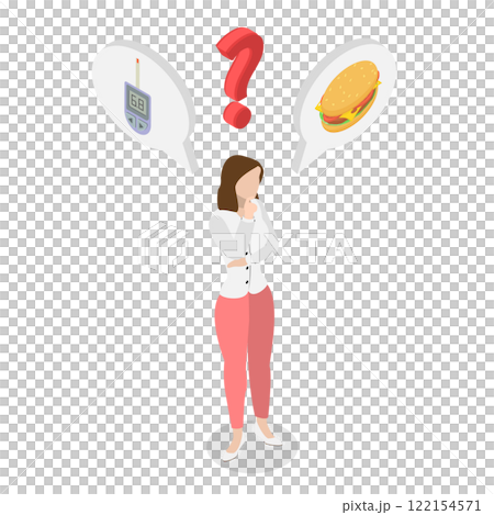 3D Isometric Flat Illustration of Diabetes Disease, Maintaining Normal Blood Glucose Level 3D Isometric Flat Illustration of Diabetes Disease, Maintaining Normal Blood Glucose Level 122154571