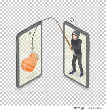 3D Isometric Flat  Illustration of Online Dating Scam, Fake Romance 122154575