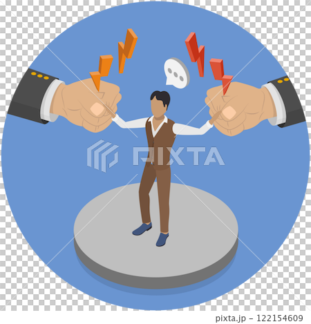 3D Isometric Flat  Illustration of Mediation As Conflict Compromise , Solution Management 122154609