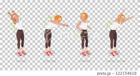 3D Isometric Flat Illustration of Spine Movements, Movement and Action for Spinae Muscles Health 3D Isometric Flat Illustration of Spine Movements, Movement and Action for Spinae Muscles Health 122154618