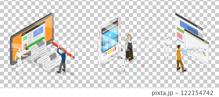 3D Isometric Flat Illustration of Neural Networks, Artificial Intelligence Technology 3D Isometric Flat Illustration of Neural Networks, Artificial Intelligence Technology 122154742