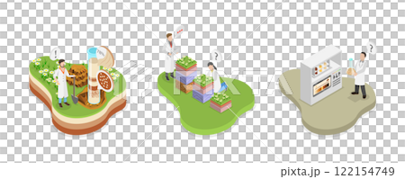 3D Isometric Flat  Illustration of Soil Analysis , Controlling Earth Pollution 122154749