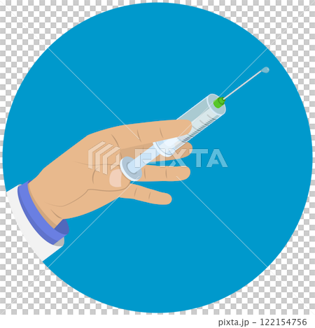 3D Isometric Flat  Illustration of Injection Syringe, Vaccine Shot 122154756