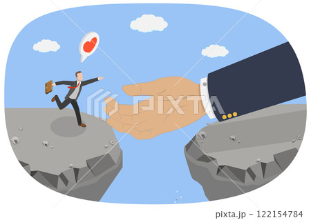 3D Isometric Flat  Illustration of Support In Career Development, Assistance in Business Problem Solving 122154784