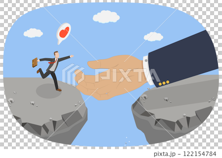 3D Isometric Flat  Illustration of Support In Career Development, Assistance in Business Problem Solving 122154784