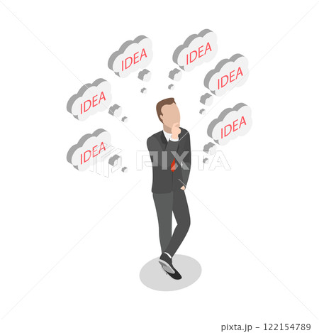 3D Isometric Flat Illustration of Overwhelmed Issues, Critical Thinking or Finding Solution 3D Isometric Flat Illustration of Overwhelmed Issues, Critical Thinking or Finding Solution 122154789