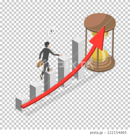 3D Isometric Flat  Illustration of Time Value Of Money, Long-Term Investment 122154865