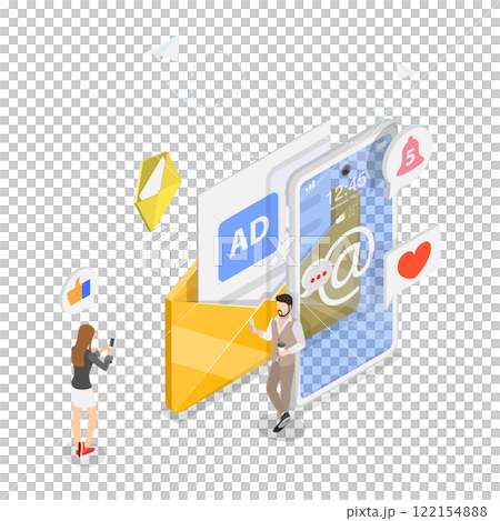 3D Isometric Flat Illustration of Newsletter Subscription, Sign Up for Exclusive Updates or Special Offers 3D Isometric Flat Illustration of Newsletter Subscription, Sign Up for Exclusive Updates or Special Offers 122154888