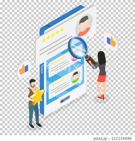 3D Isometric Flat  Illustration of Headhunter Service, Job Recruitment Process 122154890
