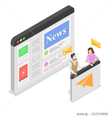 3D Isometric Flat Illustration of Email Marketing, Newsletter Subscription Banner 3D Isometric Flat Illustration of Email Marketing, Newsletter Subscription Banner 122154892