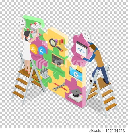 3D Isometric Flat  Illustration of Hard Skill And Education, Specific Technical Knowledge 122154938