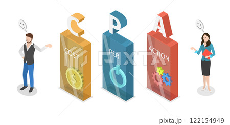 3D Isometric Flat Illustration of Cost Per Action, CPA Marketing 3D Isometric Flat Illustration of Cost Per Action, CPA Marketing 122154949