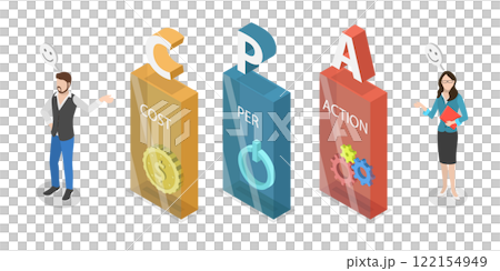 3D Isometric Flat Illustration of Cost Per Action, CPA Marketing 3D Isometric Flat Illustration of Cost Per Action, CPA Marketing 122154949