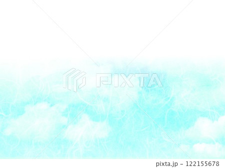 水彩に和紙の雲がある空 水彩に和紙の雲がある空 122155678