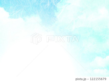 水彩に和紙の雲がある空 122155679