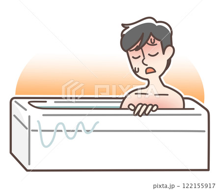 お風呂で体調不良になる男性 122155917