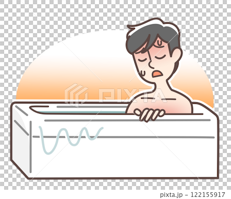 お風呂で体調不良になる男性 122155917
