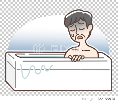 お風呂での事故注意のイラスト 122155918