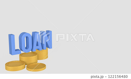 The Loan text and coins for Business concept 3d Rendering. The Loan text and coins for Business concept 3d Rendering. 122156480