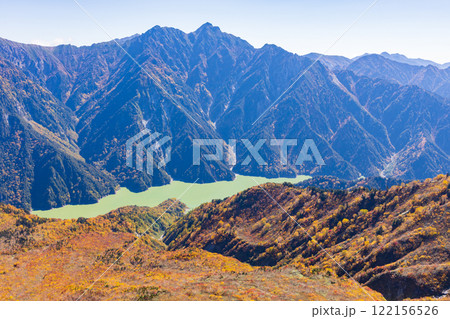 秋の立山黒部アルペンルート 紅葉の大観峰からの眺望 秋の立山黒部アルペンルート 紅葉の大観峰からの眺望 122156526