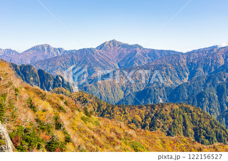 秋の立山黒部アルペンルート 紅葉の大観峰からの眺望 秋の立山黒部アルペンルート 紅葉の大観峰からの眺望 122156527