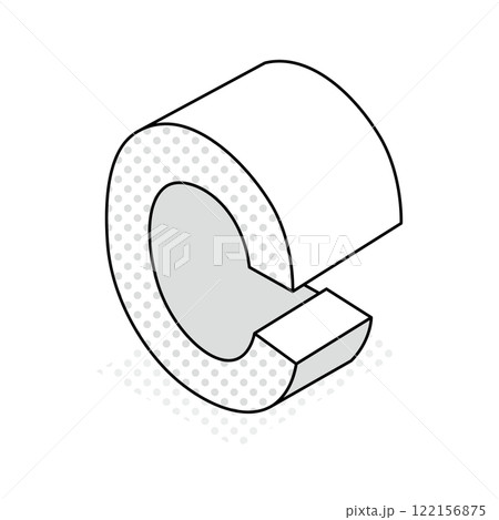 アイソメトリック_立体的でシンプルなアルファベットC 122156875