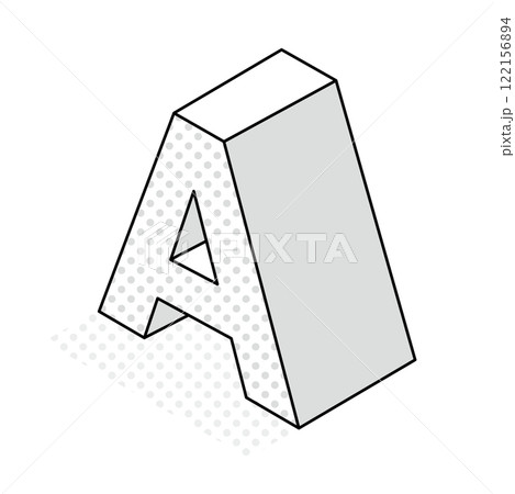 アイソメトリック_立体的でシンプルなアルファベットA アイソメトリック_立体的でシンプルなアルファベットA 122156894