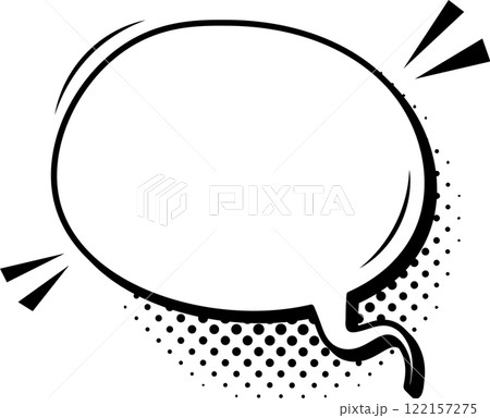 Empty comic speech bubble is popping out with halftone dots shadow, ideal for filling in text and expressing emotions, thoughts or dialogues 122157275