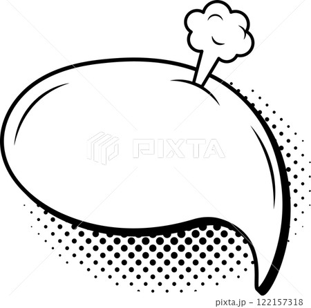 Steaming empty comic speech bubble featuring a halftone shadow invites creativity, waiting to be filled with a humorous message or witty expression. Perfect for dialogue and communication 122157318