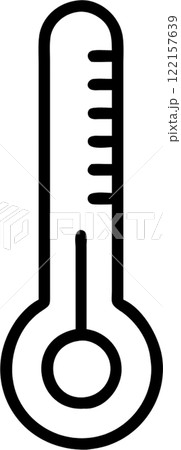 Thermometer in outline icon style, weather and astronomy theme. 122157639