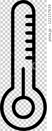 Thermometer in outline icon style, weather and astronomy theme. 122157639