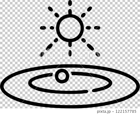 Solar system hologram in outline icon style, weather and astronomy theme. 122157785