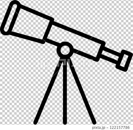 Telescope in outline icon style, weather and astronomy theme. 122157786