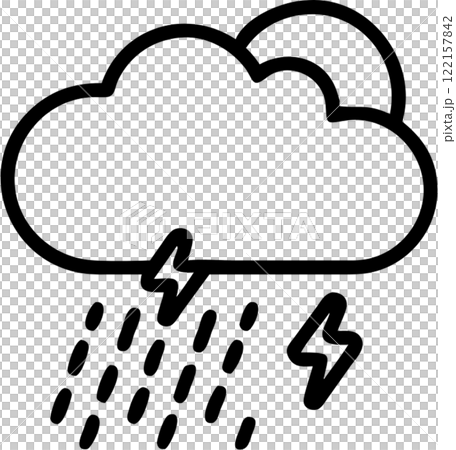 Rainy in outline icon style, weather and astronomy theme. 122157842