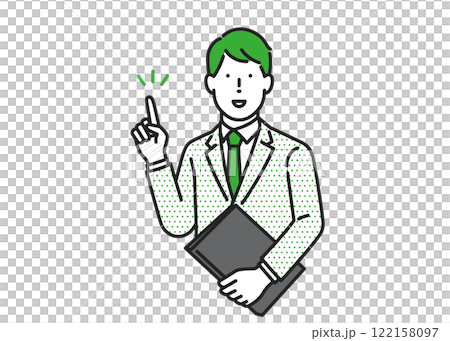 ポイントを強調するビジネスマンイラスト 122158097
