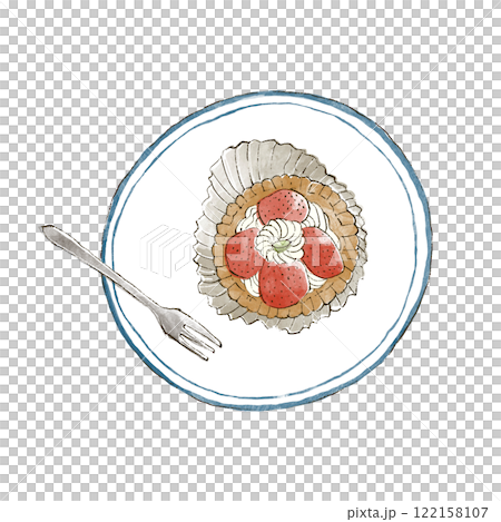 いちごタルトのイラスト　水彩風 122158107