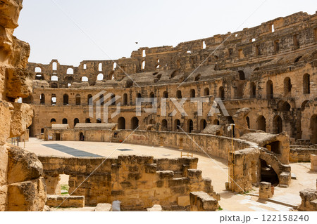View of Amphitheatre of El Jem in Tunisia 122158240